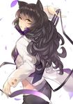  animal_ears black_hair blake_belladonna cat_ears downscaled gambol_shroud jacket long_hair md5_mismatch resized rwby solo weapon yellow_eyes 