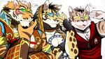  2017 anthro bearlovestiger blush cat clothing eyewear feline fur glasses leopard likulau lin_hu male mammal nekojishi open_mouth shu-chi smile tagme tiger 