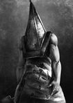  apron commentary great_knife helmet knife male_focus mask monster muscle pyramid_head silent_hill silent_hill_2 solo sword umigraphics weapon 