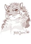  2017 anthro feline fenrishion fur lin_hu looking_at_viewer male mammal nekojishi portrait signature tagme tiger 