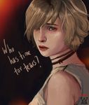  blonde_hair breasts commentary heather_mason short_hair silent_hill silent_hill_3 sleeveless solo 