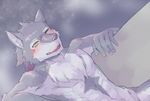  bath blush canine fur grey_fur invalid_tag male mammal managarmr nude one_eye_closed steam tobenaibuka tokyo_afterschool_summoners wink wolf 