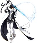  armor artist_request black_hair buckle elsword full_body fur_trim furious_blade_(elsword) gloves highres holding holding_sword holding_weapon left-handed looking_at_viewer male_focus official_art pants raven_(elsword) shoes solo standing sword transparent_background weapon white_coat white_footwear white_pants yellow_eyes 