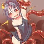  1girl armpits blush foomal horns lowres moebius_(viprpg) open_mouth red_eyes restrained tentacle viprpg 