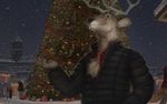  2017 absurd_res anthro antlers cervine christmas christmas_tree furstang gift hi_res holidays horn liefie male mammal night_time public snow tree 