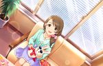  artist_request brown_eyes brown_hair bunny bunny_puppet earrings hair_ornament idolmaster idolmaster_cinderella_girls idolmaster_cinderella_girls_starlight_stage jewelry low_ponytail mochida_arisa necklace official_art puppet purple_skirt skirt smile solo source_request sunglasses 