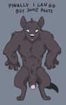  anthro balls big_balls big_penis canine dosent flaccid ice_wolf_(undertale) male mammal partially_retracted_foreskin penis simple_background solo uncut undertale video_games wolf 