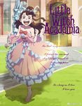  castle dress english highres kagari_atsuko little_witch_academia pink_dress strapless strapless_dress 