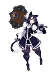  :o absurdres animal_ears arm_at_side arm_ribbon armor armored_boots bangs black_hair blue_bow blue_dress blue_pants blue_ribbon boots bow breasts cat_ears cat_tail dress frilled_dress frills full_body gauntlets gorget gothic_coppelia hammer hand_up harada_takehito head_tilt highres holding holding_hammer holding_weapon huge_weapon juliet_sleeves knee_boots legs_apart long_hair long_sleeves looking_at_viewer official_art pants parted_lips puffy_pants puffy_sleeves refrain_no_chika_meikyuu_to_majo_no_ryodan ribbon short_dress short_eyebrows simple_background slit_pupils small_breasts solo spikes standing straight_hair surprised tail weapon white_background white_dress wide_sleeves yellow_eyes 