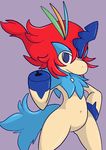  2012 aintsmart ambiguous_gender blue_eyes featureless_crotch keldeo looking_at_viewer nintendo pok&eacute;mon pok&eacute;mon_(species) video_games 