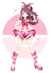  blue_eyes brown_hair cosplay haruka_(pokemon) haruka_(pokemon)_(cosplay) kouri long_hair pokemon pokemon_(game) pokemon_bw pokemon_oras ponytail smile solo touko_(pokemon) 