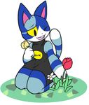  2012 aintsmart animal_crossing cat feline flower male mammal moe_(animal_crossing) nintendo one_eye_closed open_mouth plant video_games wink 