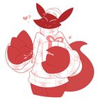  &lt;3 2017 ? big_hands blush bottomless canine christmas clothed clothing cute eyes_closed fox gift holidays kili_(kilinah) kilinah male mammal red_theme simple_background solo sweater white_background 