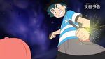  1boy animated animated_gif backpack black_hair fist_bump hat pikachu pokemon pokemon_(anime) pokemon_(creature) pokemon_sm pokemon_sm_(anime) satoshi_(pokemon) smile 