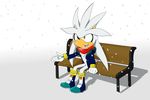  2017 5_fingers absurd_res anthro bench biped black_markings black_nose blue_clothing boots bracelet chest_tuft clothing conjoined_eyes digital_drawing_(artwork) digital_media_(artwork) eye_markings fangs featureless_crotch footwear front_view fur gloves green_clothing grey_fur grey_tail happy hedgehog hi_res humanoid_hands jacket jewelry light_theme looking_up male mammal markings mostly_nude multicolored_fur open_clothing open_jacket open_mouth open_smile outside plantigrade quills red-matter red_clothing scarf shadow silver_the_hedgehog simple_background sitting smile snow snowing solo sonic_(series) steam tan_skin toony tuft two_tone_fur wallpaper white_background white_clothing white_fur white_gloves winter yellow_eyes 