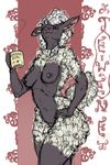  abstract_background anthro areola black_nipple black_nose black_skin breasts caprine coffee_mug dredde english_text female fluffy fluffy_tail front_view hand_on_hip holding_object jewene_the_ewe mammal navel nipples nude portrait sheep solo text thick_thighs three-quarter_portrait wool 