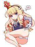  :o anger_vein ass azur_lane bangs bare_shoulders black_hairband blonde_hair blue_bow blue_eyes blunt_bangs blush borube bow breasts cross crown detached_sleeves dress gloves hair_bow hairband legs_together long_hair long_sleeves lowres mini_crown no_nose open_mouth panties pixel_art queen_elizabeth_(azur_lane) ribbon short_dress side-tie_panties simple_background small_breasts solo speech_bubble spoken_anger_vein striped striped_ribbon underwear white_background white_bow white_gloves white_panties 