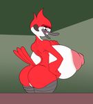  2017 anthro areola avian ber00 big_breasts big_butt bird breasts butt cartoon_network clothing female hi_res huge_breasts hyper hyper_breasts margaret nipples nude red-breasted_robin regular_show robin shorts 