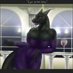  alcohol anthro beverage big_breasts breasts clothed clothing cyber_dragon dragon dress female lipstick looking_at_viewer makeup mature_female nolollygagging smile solo thick_bottom_lip wide_hips wine 