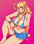 1girl bikini blonde_hair breasts galko ganto huge_breasts midriff oshiete!_gyaru-ko-chan solo 