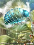  artist_name bug copyright_name force_of_will insect kamijororo leaf no_humans official_art solo sparkle tree 