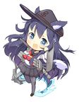  :d akatsuki_(kantai_collection) anchor anchor_symbol animal_ears black_eyes black_hair black_legwear chibi depth_charge depth_charge_projector ears_through_headwear hat kantai_collection kemonomimi_mode loafers long_hair looking_at_viewer lowres machinery naitou_ryuu open_mouth pantyhose pleated_skirt remodel_(kantai_collection) rigging school_uniform serafuku shoes skirt smile solo tail torpedo torpedo_tubes turret wolf_ears wolf_tail 
