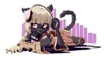  2017 anthro black_fur blonde_hair cat clothed clothing feline female fur goshaag gra_(kuropapu) hair headphones mammal solo yellow_eyes 