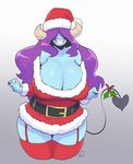  2017 big_breasts breasts christmas cleavage clothed clothing dandy_demons demon devilchild female hair hair_over_eyes hat hi_res holidays huge_breasts humanoid legwear mistletoe not_furry peculiart plant santa_hat smile spade_tail stockings sue_(peculiart) thick_thighs voluptuous wide_hips 