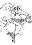  2017 bag big_breasts breasts christmas clothing female hat hi_res holidays huge_breasts joelasko lagomorph looking_at_viewer looney_tunes mammal mature_female monochrome mother panties parent patricia_bunny rabbit santa_hat simple_background sketch slightly_chubby smile the_looney_tunes_show thick_thighs underwear voluptuous warner_brothers white_background wide_hips 