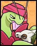  bdsm blitzdrachin bondage bound cropped cubone dinosaur green_scales meganium nintendo pok&eacute;mon pok&eacute;mon_(species) reptile scales scalie video_games 