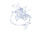  bat canine cuddling fluffy fox invalid_tag kuyo mammal nibbles s-nina sketch wings 