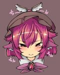  animal_ears blush brown_eyes c: collar commentary_request hat hat_ornament jewelry mystia_lorelei osaname_riku pendant pink_hair ribbon short_hair touhou 