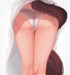 ass bare_legs close-up commentary dress ehrrr from_behind highres imaizumi_kagerou panties solo tail tail_lift thigh_gap touhou underwear white_dress white_panties wolf_tail 