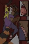  2017 4_toes anthro anthro_on_anthro bear clothed clothed/nude clothing comic cub cutaway desmond_(ceeb) duo erection female flat_chested fuf hi_res hindpaw kissing lying male male/female male_penetrating mammal missionary_position nipples nude on_back pawpads paws penetration penis pink_pawpads pussy pussy_juice sex toes vaginal vaginal_penetration young 