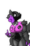  alpha_channel black_fur black_sclera breasts enderpup female fur grey_fur highlights linkette_puppo multi_tail purple_highlights shoulder_tuft simple_background solo standing thatdoggolinkie 