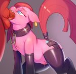  2017 absurd_res all_fours animal_genitalia animal_penis balls big_macintosh_(mlp) blue_eyes clothing collar cutie_mark duo ear_tag earth_pony equine equine_penis faceless_male fellatio female friendship_is_magic hair hi_res horse leather legwear looking_up male male/female mammal miketheuser my_little_pony neck_bulge nipples oral penis piercing pinkamena_(mlp) pinkie_pie_(mlp) pony sex solo_focus teats vein 