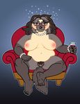 2017 alcohol anthro areola bedroom_eyes belly beverage big_breasts black_fur black_hair breasts chair claws digital_media_(artwork) drunk embriel eyewear feet female fur glasses grey_fur hair half-closed_eyes jewelry looking_at_viewer mammal mature_female multicolored_fur mustelid navel necklace nipples nude overweight presenting pubes pussy raised_leg rosanne_hayes seductive simple_background sitting smile soles solo tan_fur toe_claws two_tone_fur voluptuous wine wine_glass wolverine 