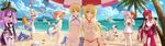  6+girls absurdres ahoge anger_vein animal_ears artoria_pendragon_(all) artoria_pendragon_(swimsuit_archer) ass bandages beach beach_umbrella bikini blonde_hair blue_bikini blue_eyes bow bow_swimsuit braid breast_rest breasts breasts_on_head brown_footwear bzerox casual_one-piece_swimsuit commentary_request criss-cross_halter day double_bun dragon_horns dress_swimsuit ears_through_headwear eyepatch_bikini fate/grand_order fate_(series) flower fox_ears fox_tail frankenstein's_monster_(fate) frankenstein's_monster_(swimsuit_saber)_(fate) fujimaru_ritsuka_(female) gae_bolg green_eyes hair_flower hair_intakes hair_ornament hair_over_one_eye hair_scrunchie halterneck hat highres horns innertube kiyohime_(fate/grand_order) kiyohime_(swimsuit_lancer)_(fate) lancer large_breasts leg_garter long_hair mash_kyrielight medium_breasts minamoto_no_raikou_(fate/grand_order) minamoto_no_raikou_(swimsuit_lancer)_(fate) mordred_(fate)_(all) mordred_(swimsuit_rider)_(fate) multiple_girls navel nero_claudius_(fate)_(all) nero_claudius_(swimsuit_caster)_(fate) nitocris_(fate/grand_order) nitocris_(swimsuit_assassin)_(fate) nursery_rhyme_(fate/extra) ocean one-piece_swimsuit one_side_up oni oni_horns orange_bikini orange_hair orange_scrunchie outdoors palm_tree pink_hair purple_bikini purple_eyes purple_hair red_bikini red_bow red_eyes red_sarong revealing_clothes sarong scathach_(fate)_(all) scathach_(swimsuit_assassin)_(fate) scrunchie shark short_hair shuten_douji_(fate/grand_order) side-tie_bikini sky small_breasts striped striped_bikini sun_hat surfing swimsuit swimsuit_of_perpetual_summer tail tamamo_(fate)_(all) tamamo_no_mae_(swimsuit_lancer)_(fate) tree umbrella very_long_hair white_bikini white_hair white_swimsuit 