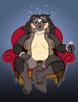  2017 alcohol anthro areola bedroom_eyes belly beverage big_breasts black_fur black_hair breasts chair claws clothed clothing digital_media_(artwork) drunk embriel eyewear feet female fur glasses grey_fur hair half-closed_eyes jewelry lingerie looking_at_viewer mammal mature_female mostly_nude multicolored_fur mustelid navel necklace nightgown nipples overweight presenting pubes pussy raised_leg rosanne_hayes seductive shawl sheer_clothing simple_background sitting skimpy smile soles solo tan_fur toe_claws translucent transparent_clothing two_tone_fur voluptuous wine wine_glass wolverine 