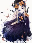  :o abigail_williams_(fate/grand_order) bangs black_bow black_dress black_hat blonde_hair bloomers blue_eyes bow bug butterfly dress fate/grand_order fate_(series) hair_bow hat head_tilt insect long_hair long_sleeves looking_at_viewer miharuko_(kopera) object_hug orange_bow parted_bangs parted_lips polka_dot polka_dot_bow sleeves_past_fingers sleeves_past_wrists solo stuffed_animal stuffed_toy teddy_bear underwear very_long_hair white_background white_bloomers 