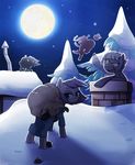  2016 building chimney christmas clothing earth_pony equine eyelashes eyeshadow female footprints friendship_is_magic gift grey_hair hair hat holidays horse house jumblehorse limestone_pie_(mlp) looking_back makeup mammal marble_pie_(mlp) mascara maud_pie_(mlp) midair moon my_little_pony night night_sky open_mouth pinkie_pie_(mlp) pony purple_hair rock roof sack short_hair silhouette smile snow star teal_eyes tree waving winter yelling yellow_eyes 