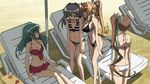  4girls akane-iro_ni_somaru_saka animated animated_gif ass beach bikini breasts butt_crack katagiri_yuuhi kiryuu_tsukasa_(akane-iro_ni_somaru_saka) large_breasts medium_breasts multiple_girls nagase_minato shiina_mitsuki swimsuit underboob 