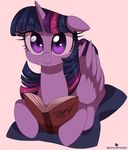  2017 book cute equine eyelashes feathered_wings feathers female feral friendship_is_magic hair hooves horn long_hair mammal momomistress multicolored_hair multicolored_tail my_little_pony purple_eyes purple_feathers simple_background smile solo twilight_sparkle_(mlp) winged_unicorn wings 