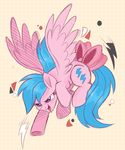  2017 blue_hair bow cutie_mark equine eyelashes feathered_wings feathers female firefly_(pre-g4) flying hair mammal my_little_pony open_mouth pegasus prince-lionel purple_eyes simple_background smile solo spread_wings tongue wings 