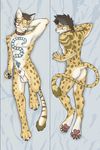  animal_genitalia anthro balls butt dakimakura_design feline leopard likulau looking_at_viewer male mammal nekojishi paws penis sheath solo tattoo tenecayr_(artist) 