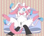  1girl artist_request blue_eyes censored furry hand pokemon pov pussy solo sylveon 