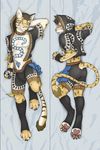  anthro clothing dakimakura_design feline leopard likulau looking_at_viewer male mammal nekojishi solo tattoo tenecayr_(artist) 