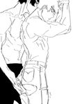  2boys ass boku_no_hero_academia male_focus multiple_boys muscle neonbur topless torn_clothes yaoi 