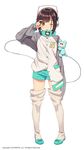  ;o aqua_shorts arm_up bangs blunt_bangs blush boots brown_eyes brown_hair buttons cable full_body headphones jacket kim_bae-eo legs_apart letterman_jacket long_sleeves looking_at_viewer official_art one_eye_closed open_mouth oversized_clothes partially_unbuttoned pigeon-toed pocket raglan_sleeves short_hair shorts sidelocks simple_background sleeves_past_wrists solo standing striped stuffed_toy thigh_boots thighhighs vertical_stripes very_long_sleeves vocaloid white_background white_footwear white_jacket yumemi_nemu_(vocaloid) 