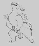  anthro balls erection front_view male mammal nintendo nude open_mouth penis pok&eacute;mon pok&eacute;mon_(species) solo standing teeth typhlosion video_games yaroul 